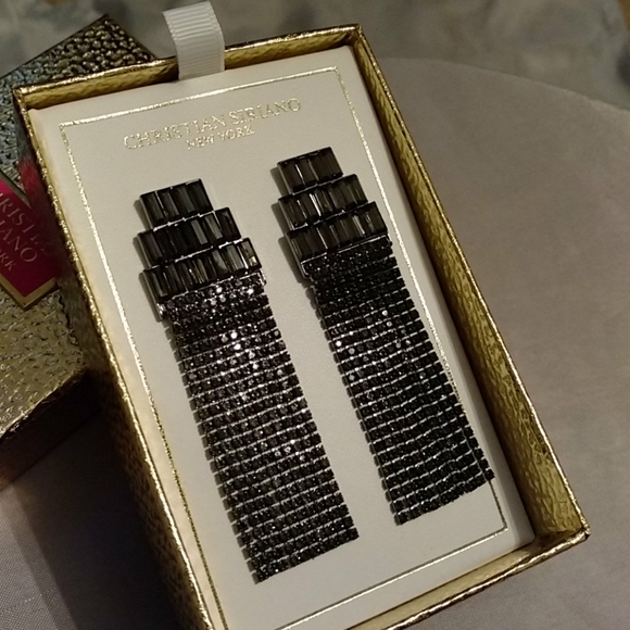 Christian Siriano charcoal gem dangle - Picture 2 of 2